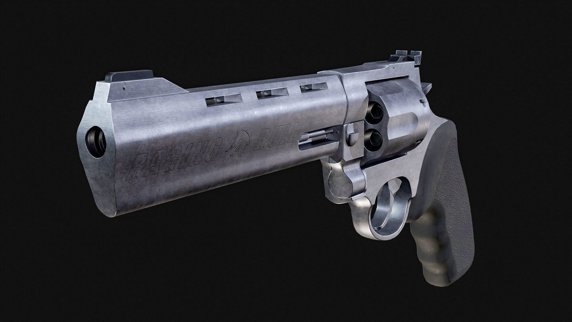 Taurus RT444 Raging Bull Low poly PBR Low-poly 3D model_7