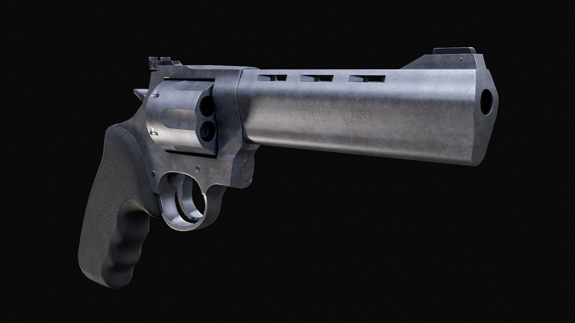 Taurus RT444 Raging Bull Low poly PBR Low-poly 3D model_1