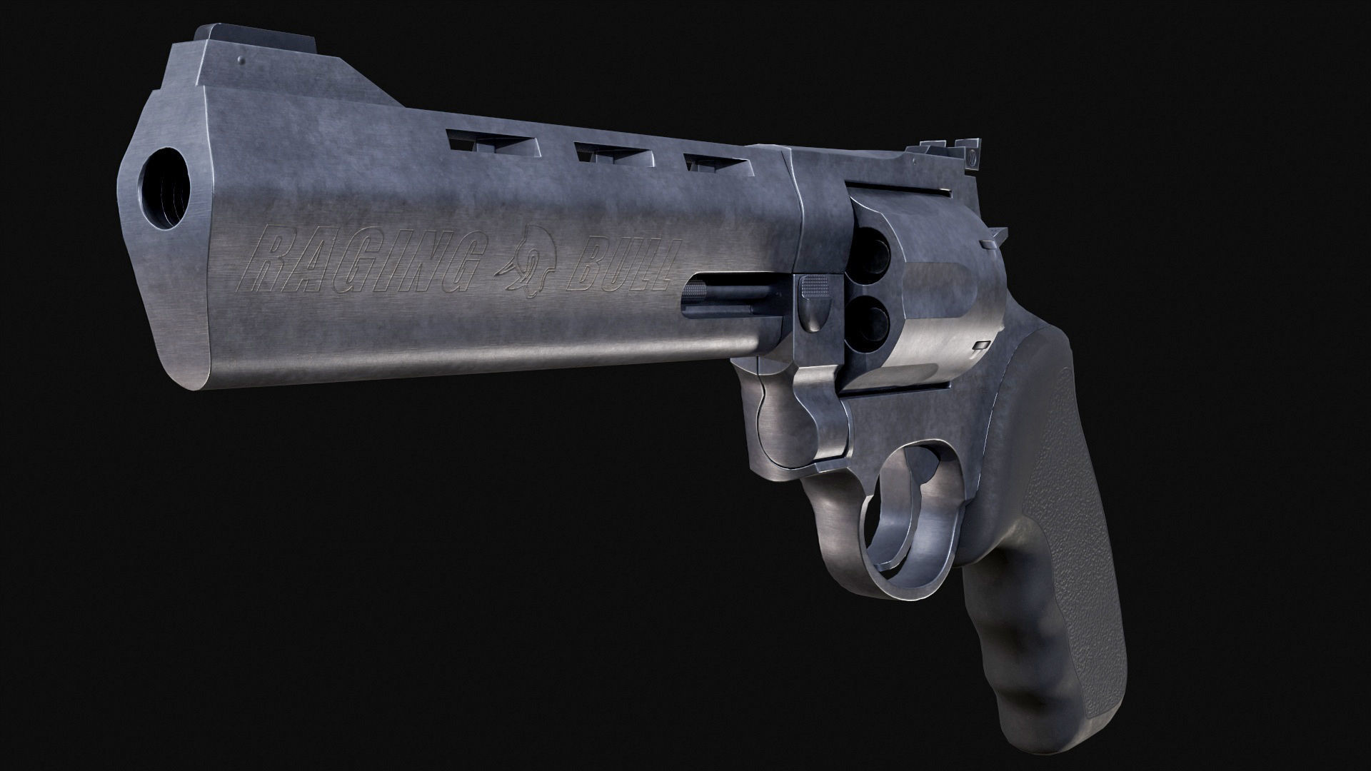 Taurus RT444 Raging Bull Low poly PBR Low-poly 3D model_2