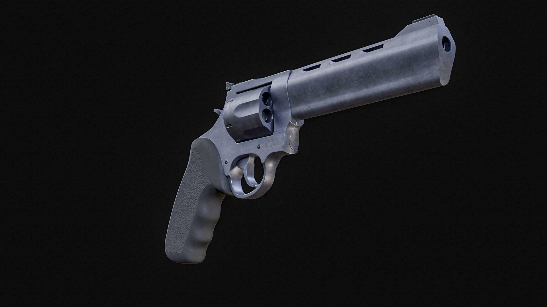 Taurus RT444 Raging Bull Low poly PBR Low-poly 3D model_13