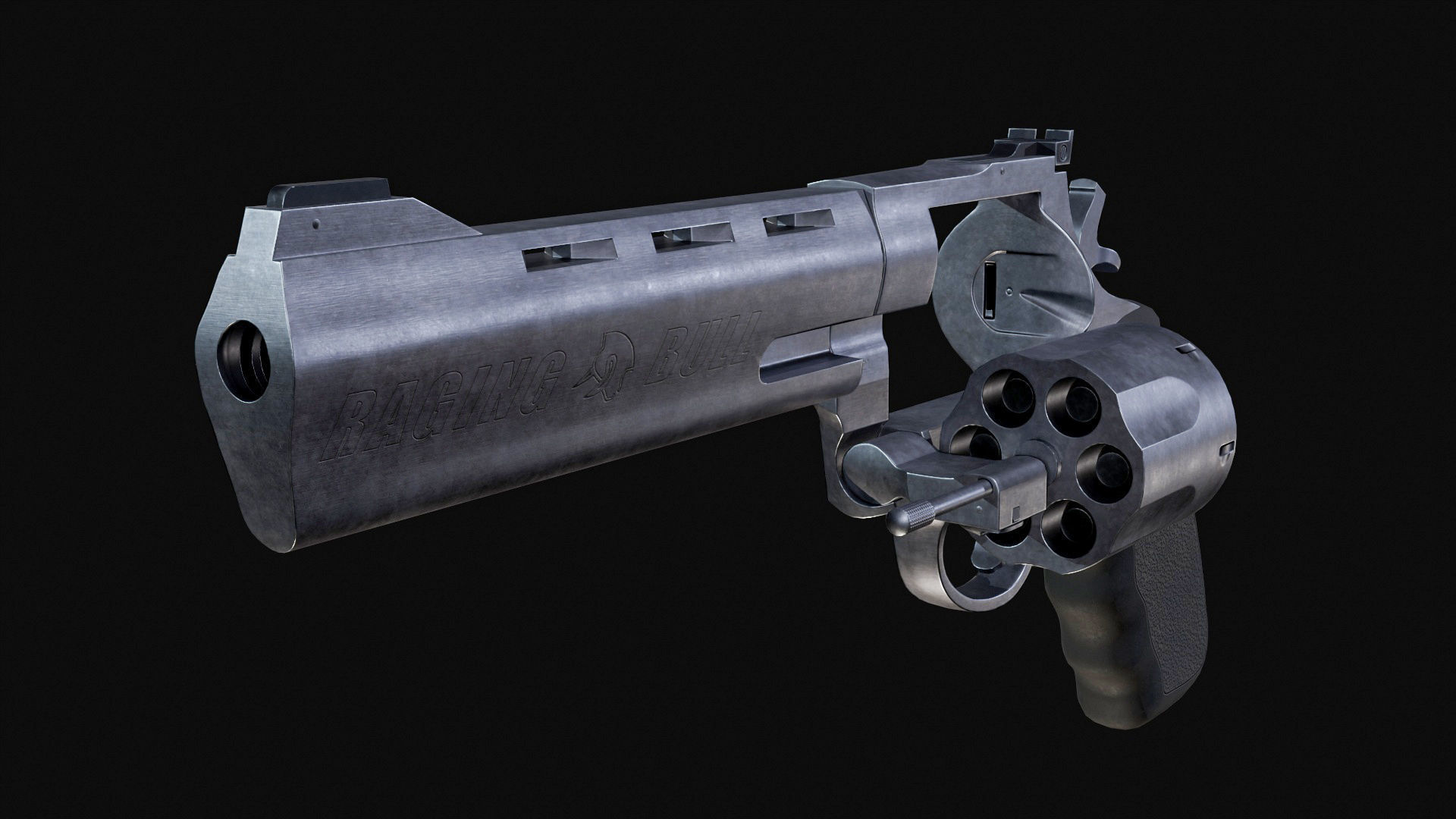 Taurus RT444 Raging Bull Low poly PBR Low-poly 3D model_3