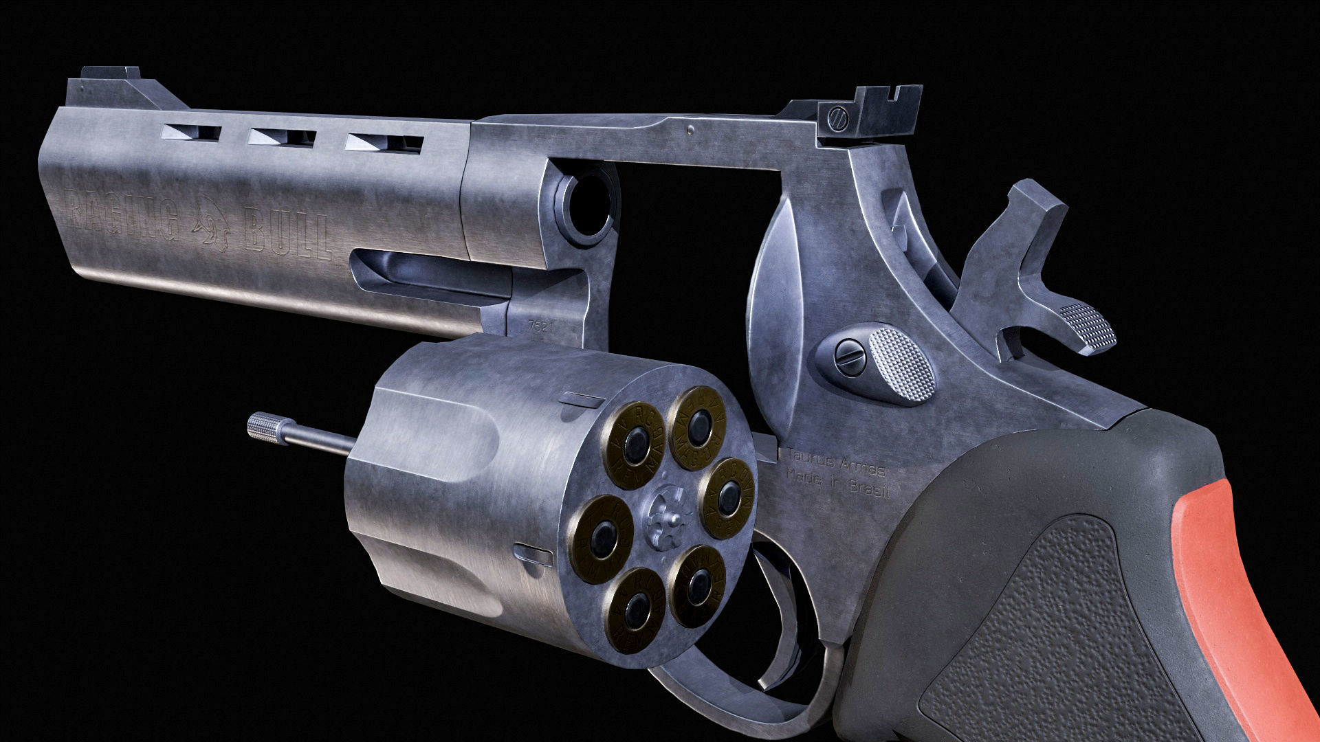 Taurus RT444 Raging Bull Low poly PBR Low-poly 3D model_5