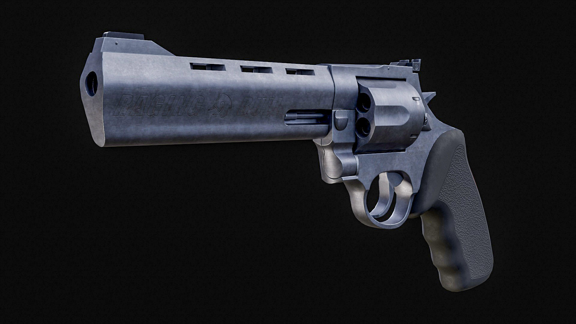 Taurus RT444 Raging Bull Low poly PBR Low-poly 3D model_14