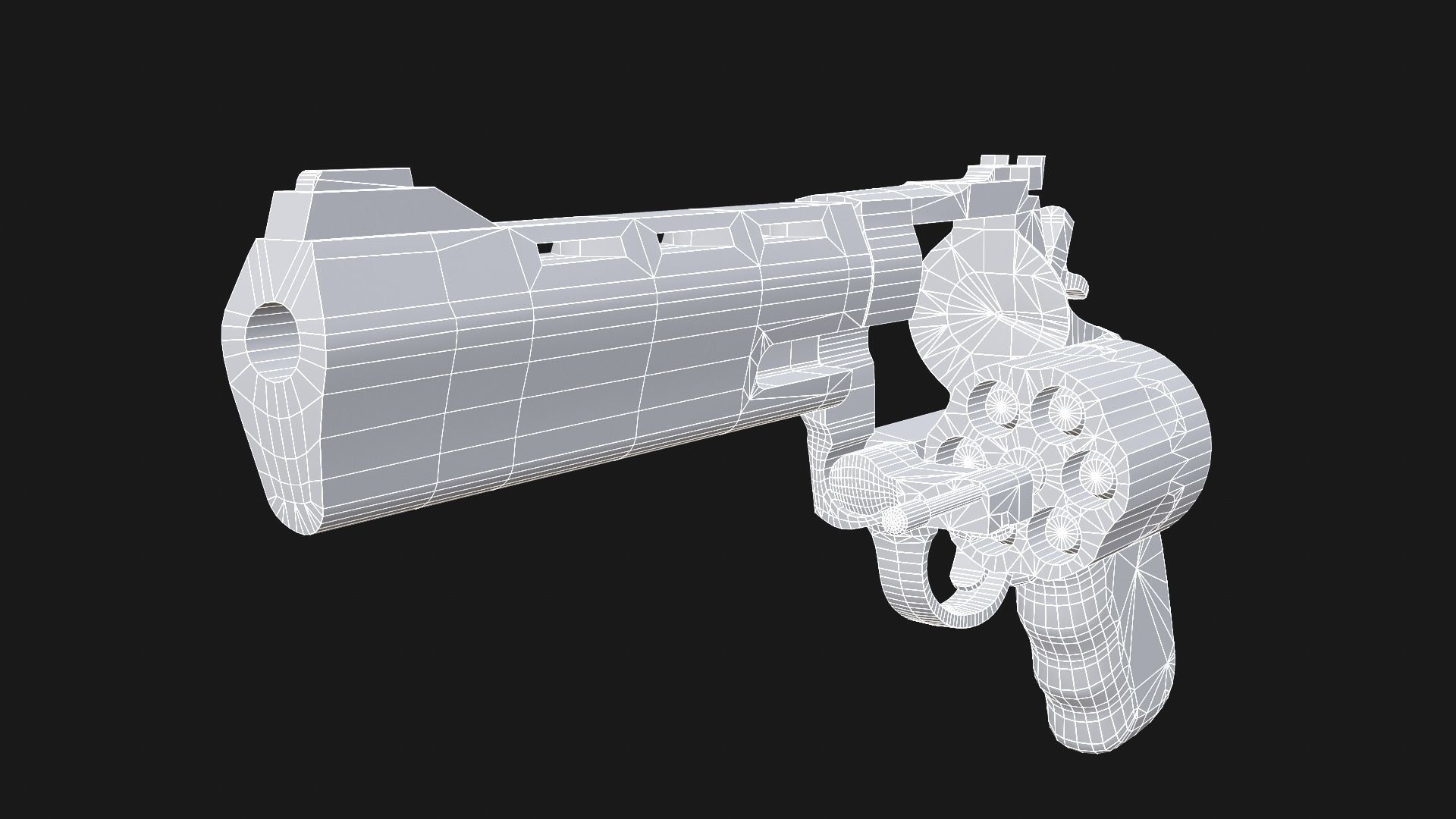 Taurus RT444 Raging Bull Low poly PBR Low-poly 3D model_16