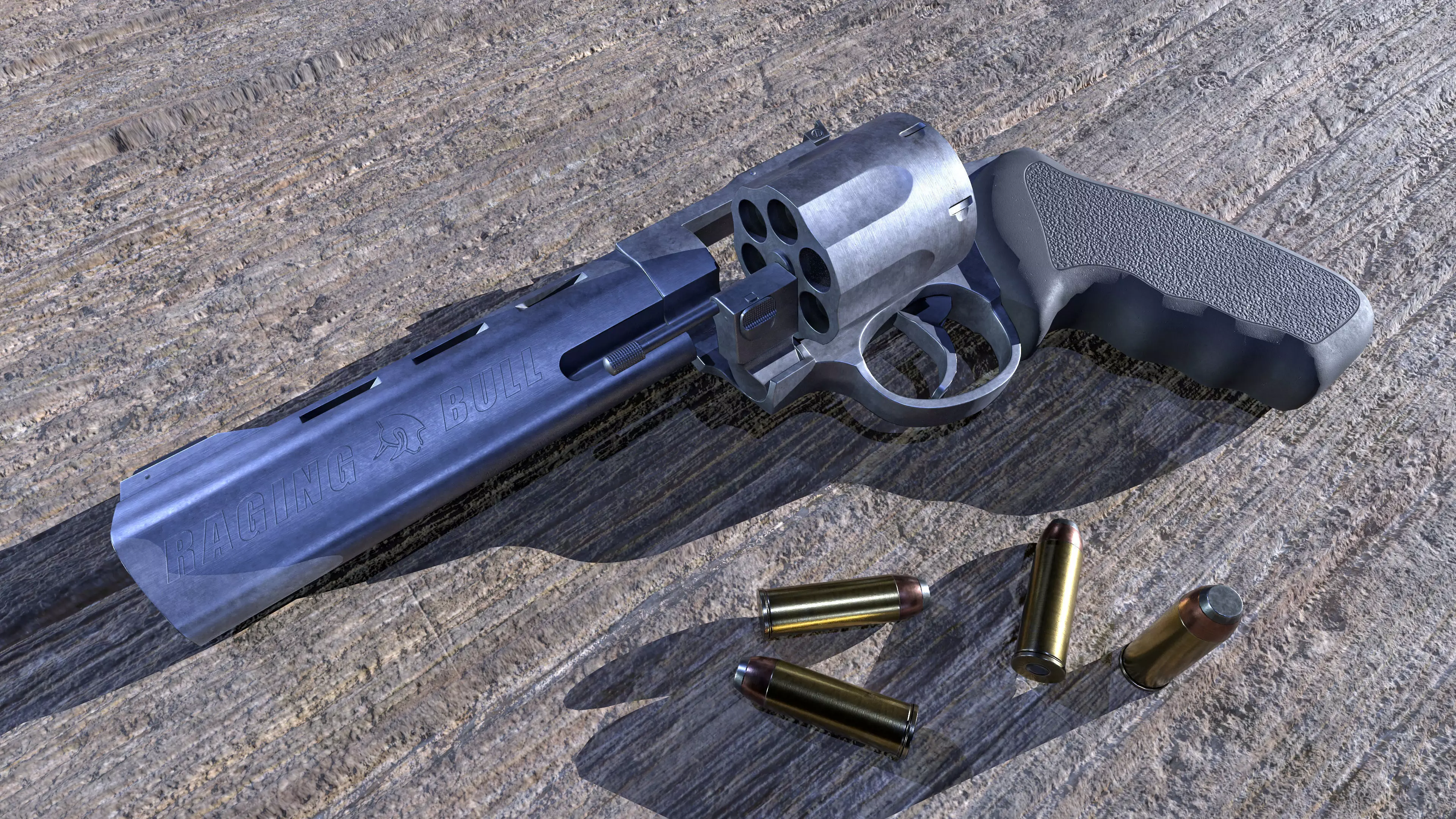 Taurus RT444 Raging Bull Low poly PBR Low-poly 3D model_0