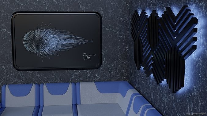 Modern Futuristic Room Corner 3D model 5