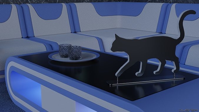 Modern Futuristic Room Corner 3D model 3