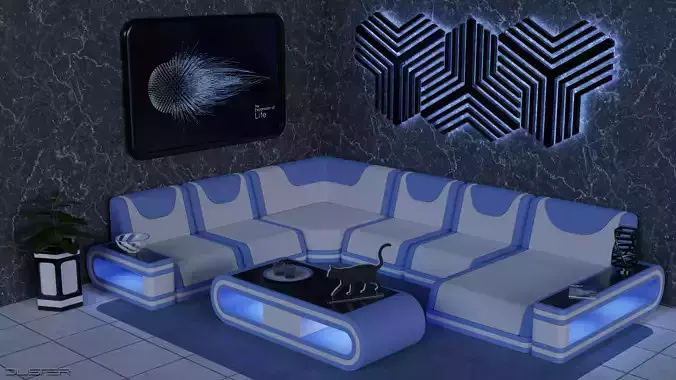 Modern Futuristic Room Corner