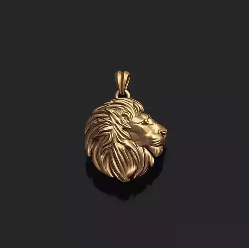Rounded Lion pendant 3D print model