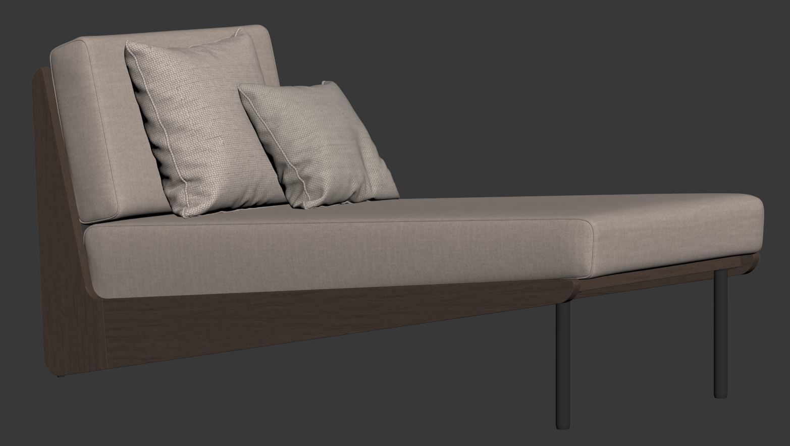 Kinney Teak Chaise by Crate and Barrel 3D model_11
