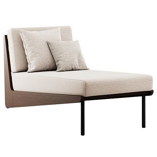 Kinney Teak Chaise by Crate and Barrel 3D model 3