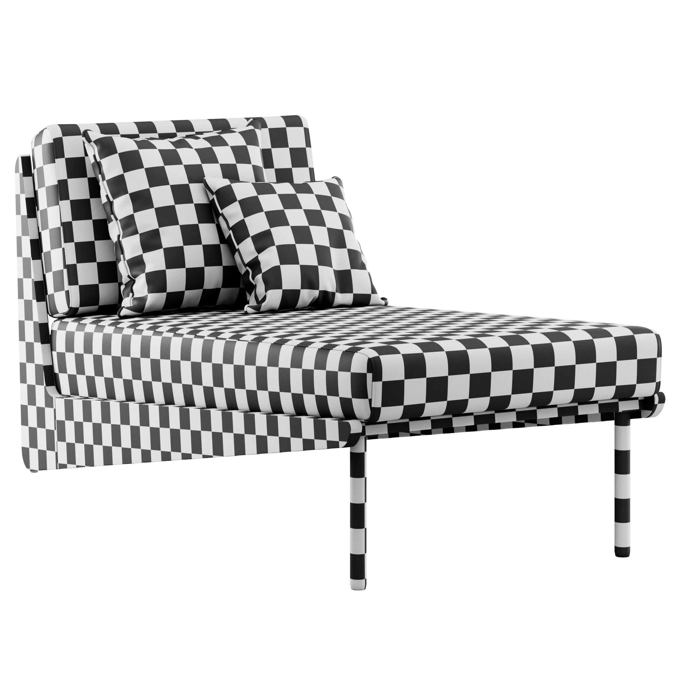 Kinney Teak Chaise by Crate and Barrel 3D model_14