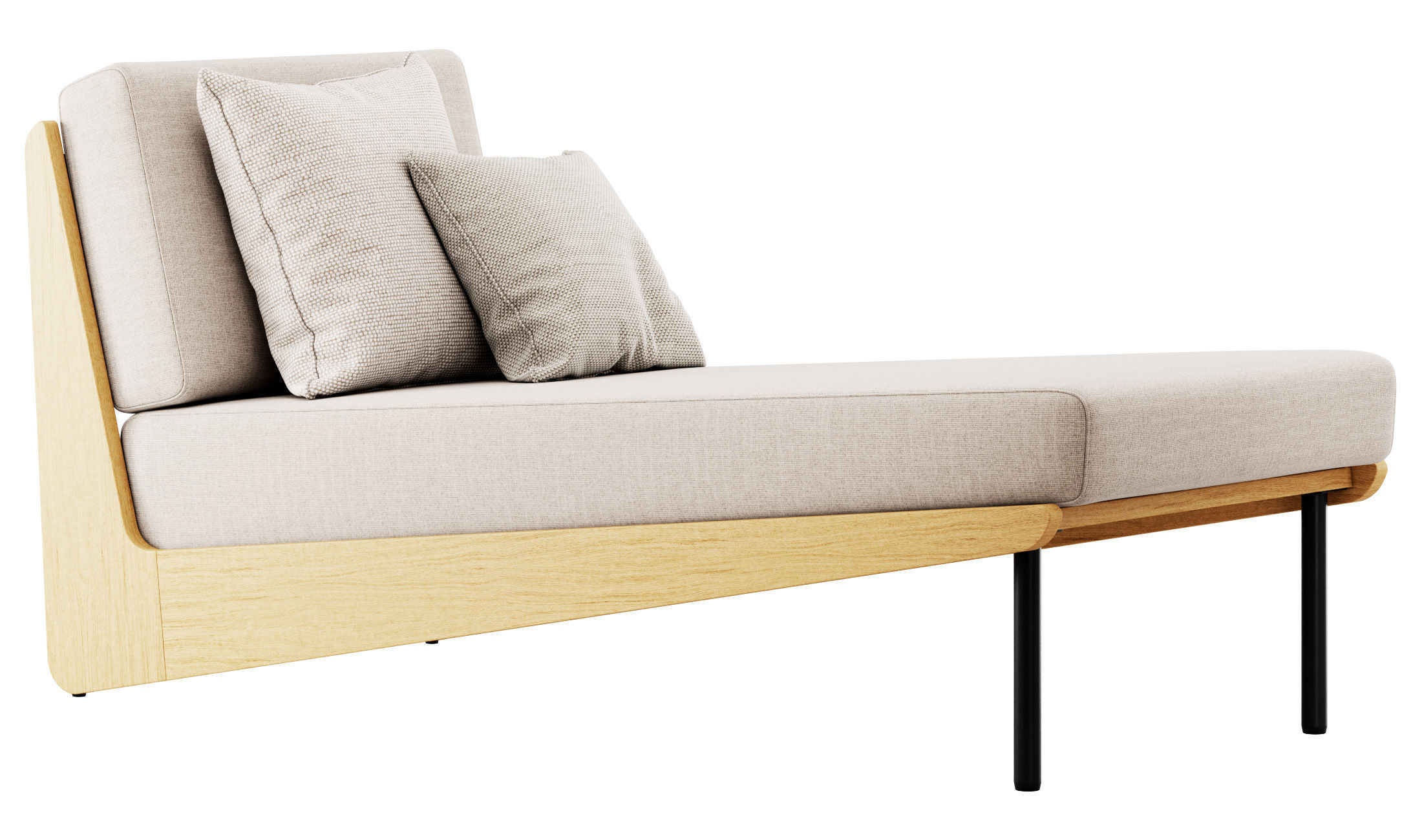 Kinney Teak Chaise by Crate and Barrel 3D model_6