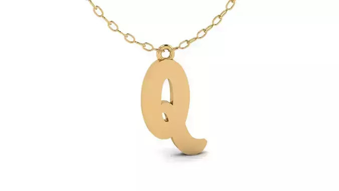 Alphabet Stylish Pendant Q 3D print model