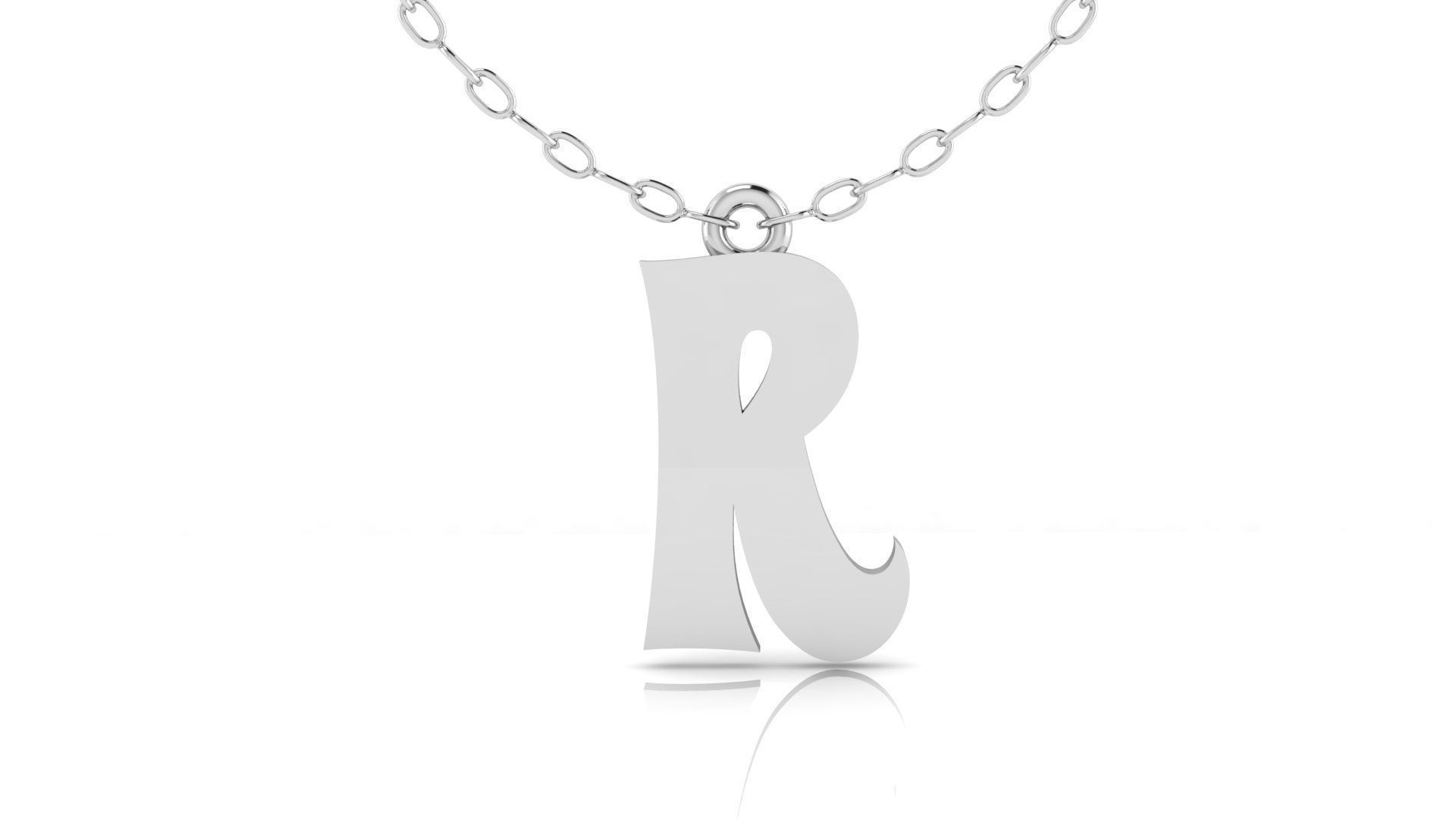 Alphabet Stylish Pendant R 3D print model_8