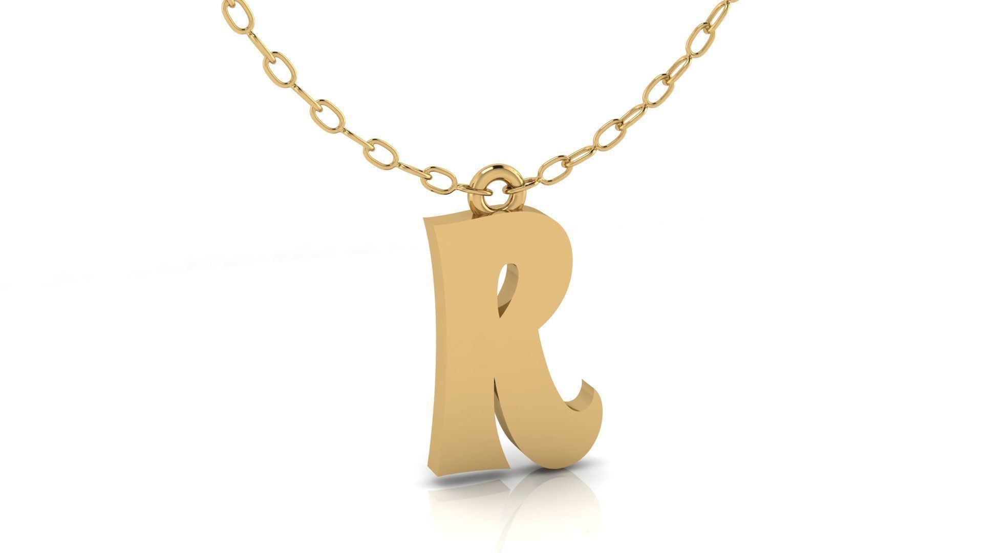 Alphabet Stylish Pendant R 3D print model_3