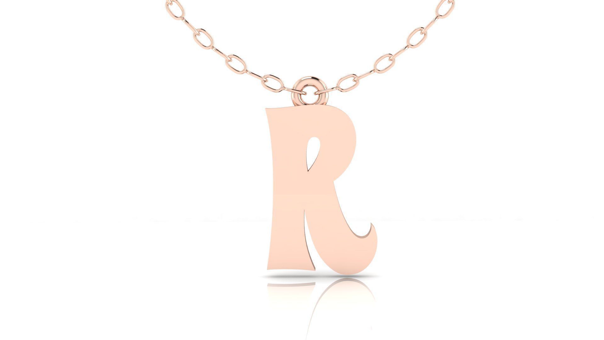 Alphabet Stylish Pendant R 3D print model_7