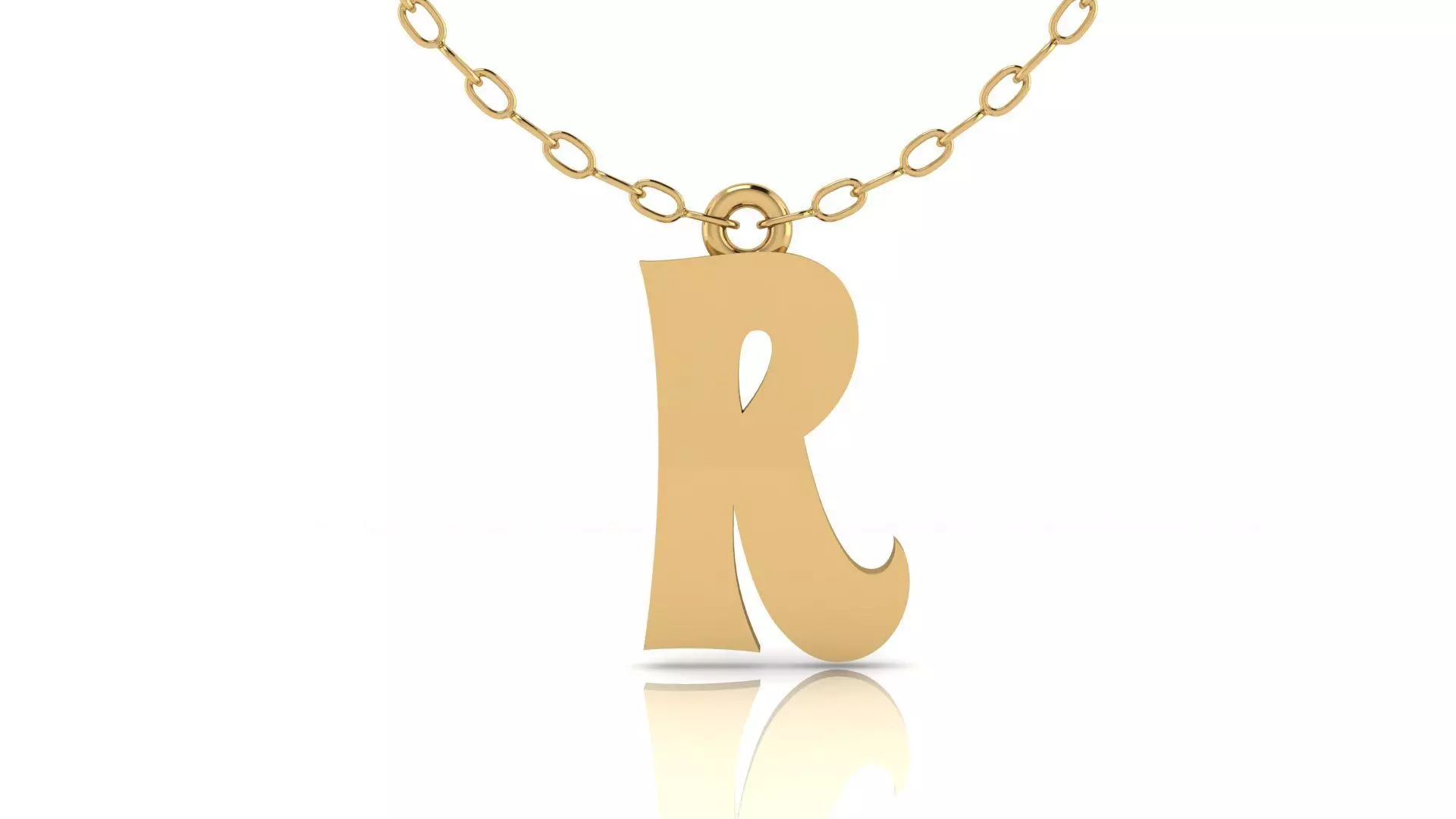 Alphabet Stylish Pendant R 3D print model_0