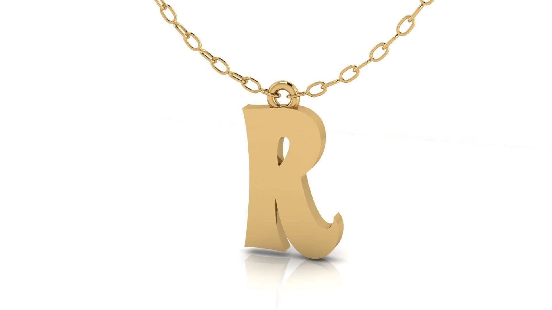 Alphabet Stylish Pendant R 3D print model_4