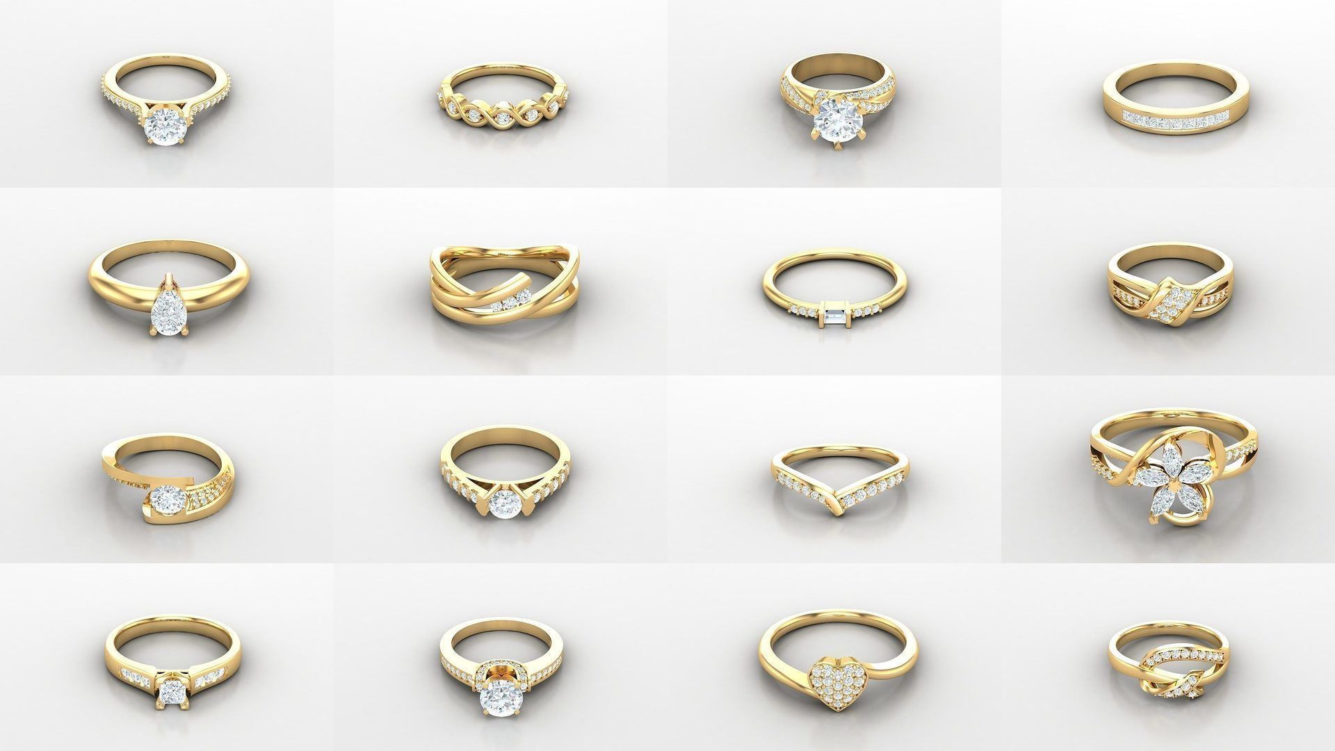 Diamond Women Ring Version 3 3D Model Collection_7