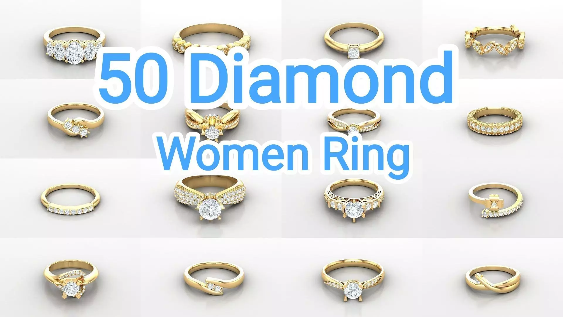 Diamond Women Ring Version 3 3D Model Collection_0