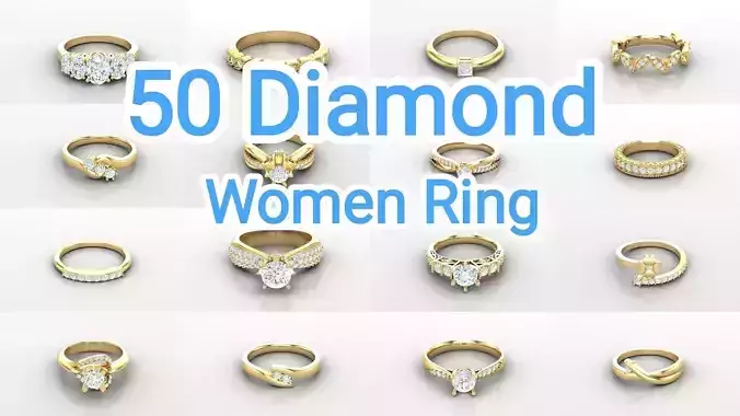 Diamond Women Ring Version 3 3D Model Collection