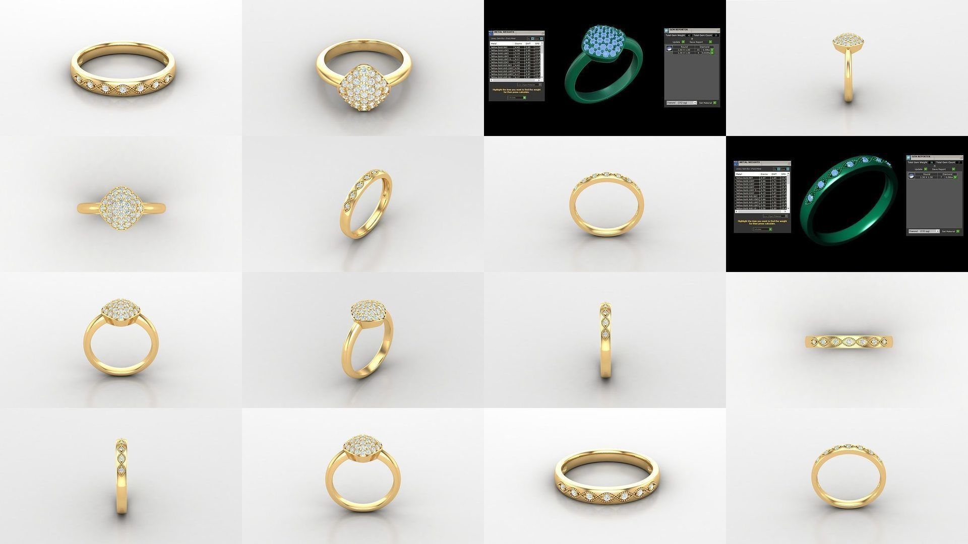 Diamond Women Ring Version 3 3D Model Collection_9