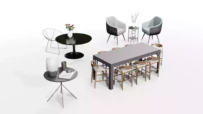 Exquisite 3D Furniture Set  Perfect for Indoor or Outdoor Spaces