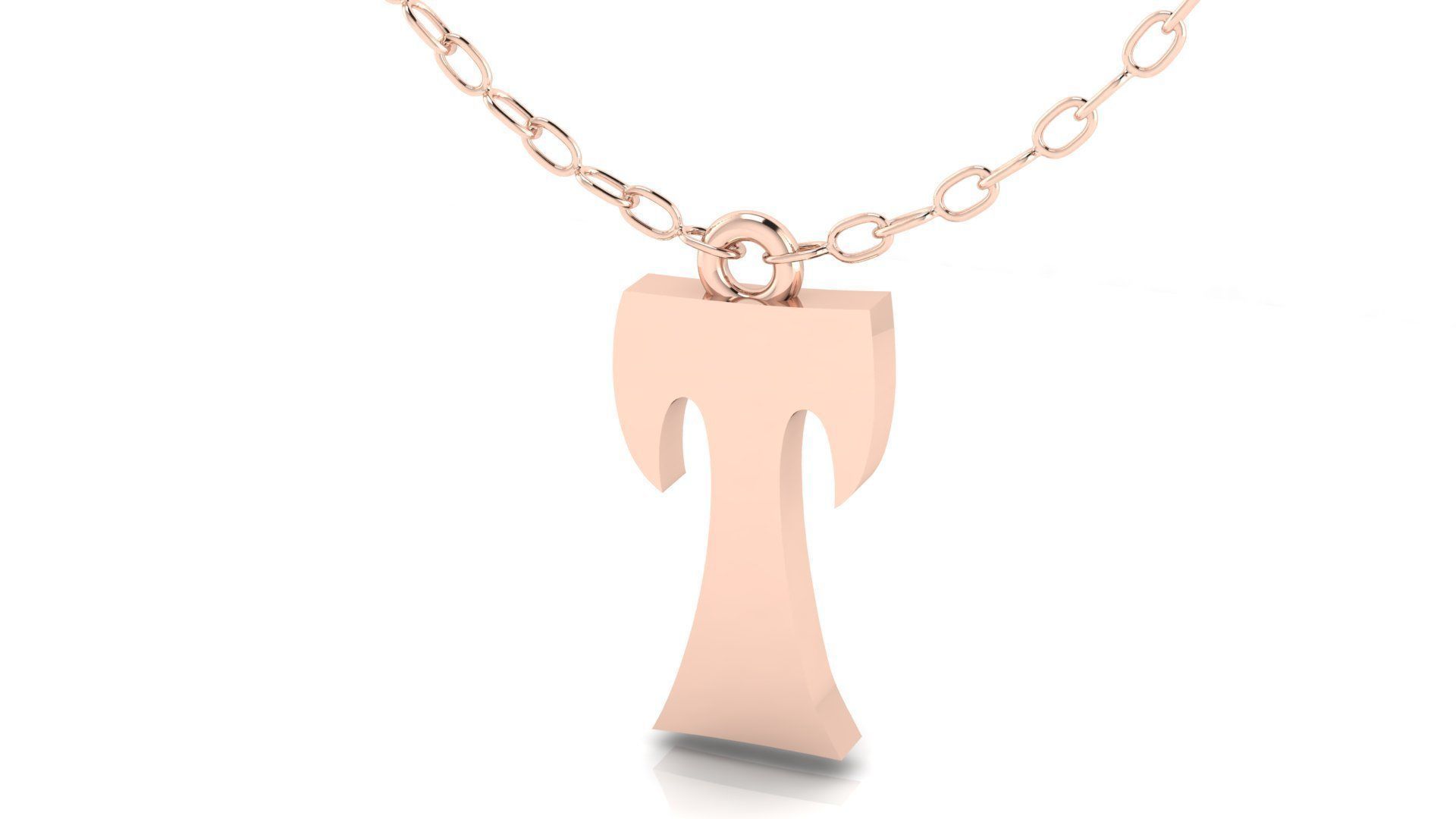 Alphabet Stylish Pendant T 3D print model_2