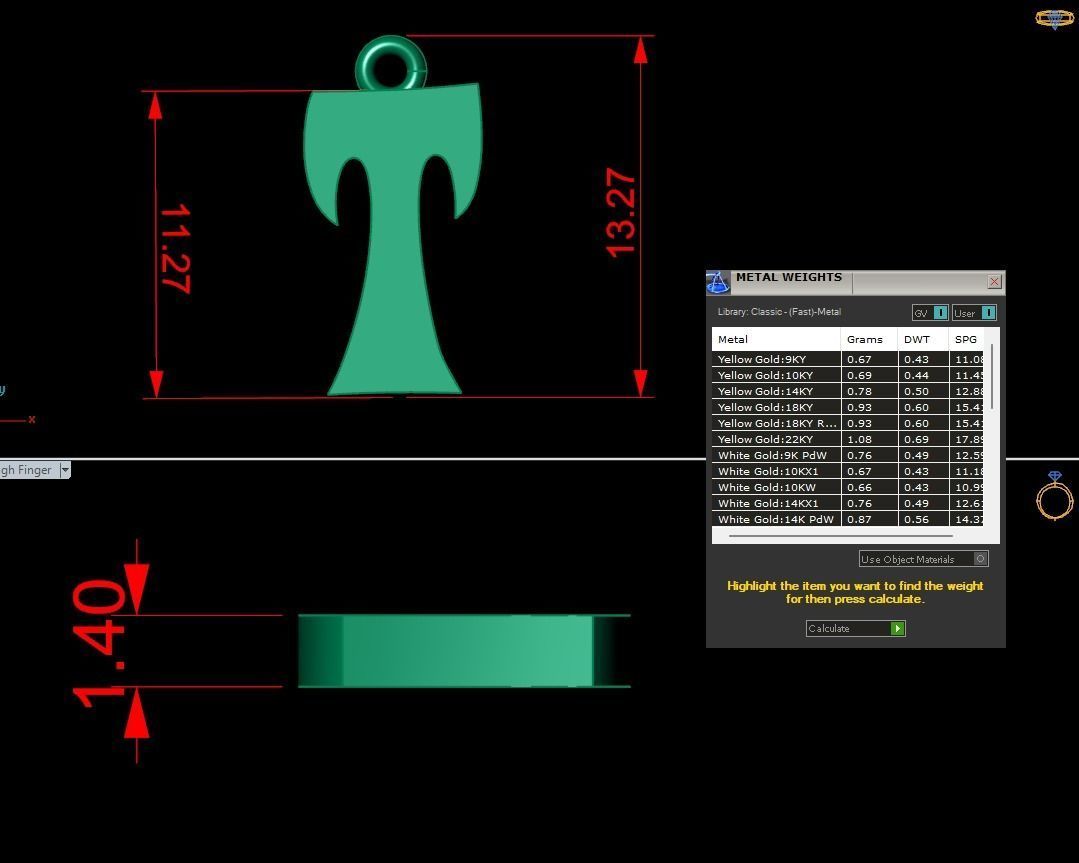 Alphabet Stylish Pendant T 3D print model_1