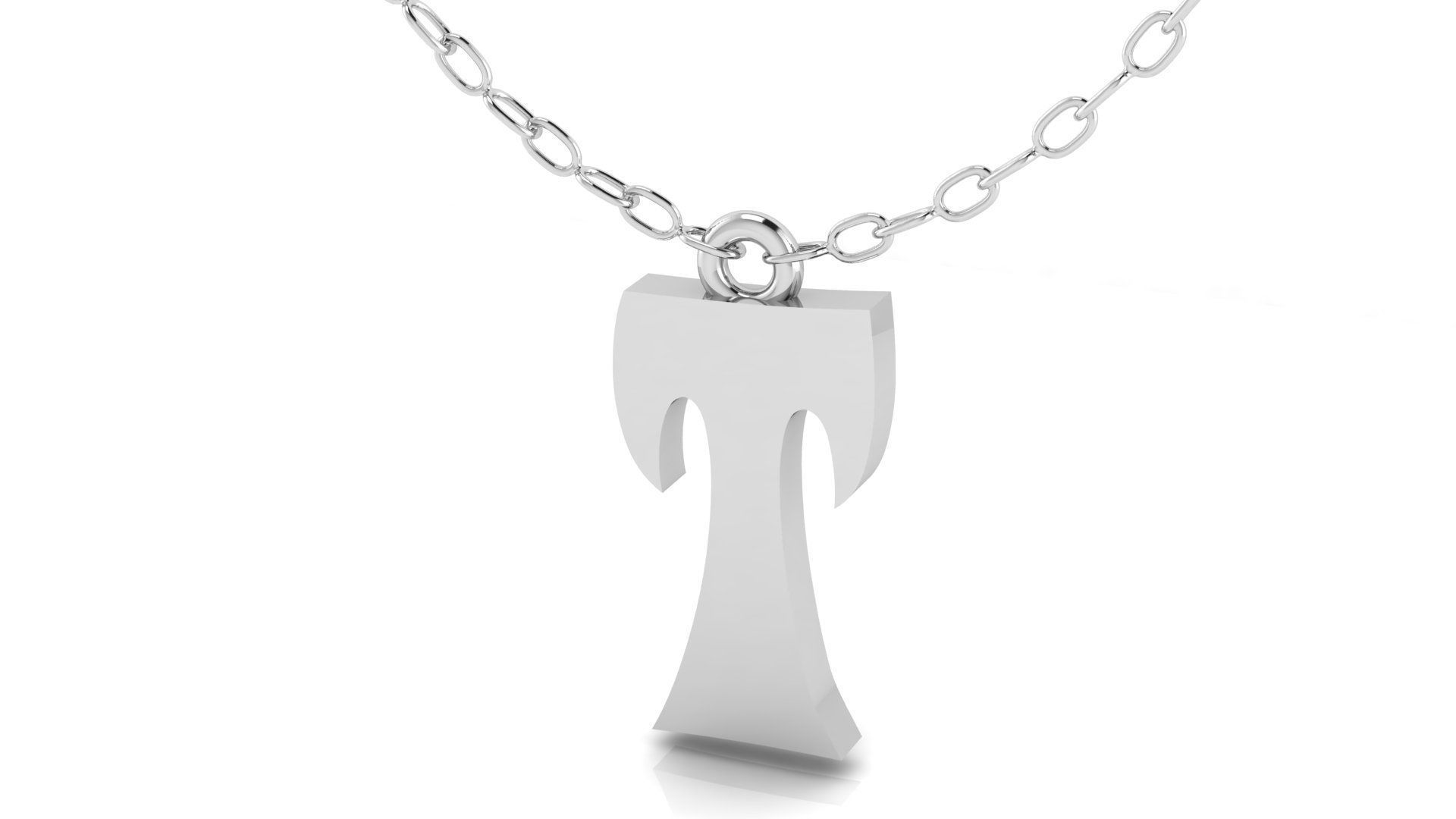 Alphabet Stylish Pendant T 3D print model_3