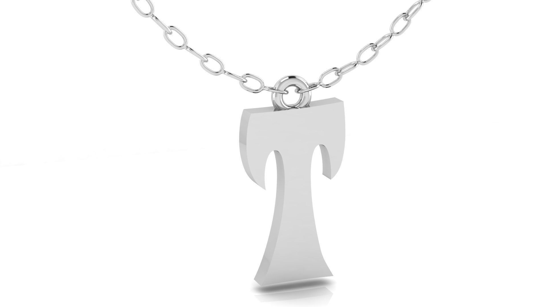 Alphabet Stylish Pendant T 3D print model_8