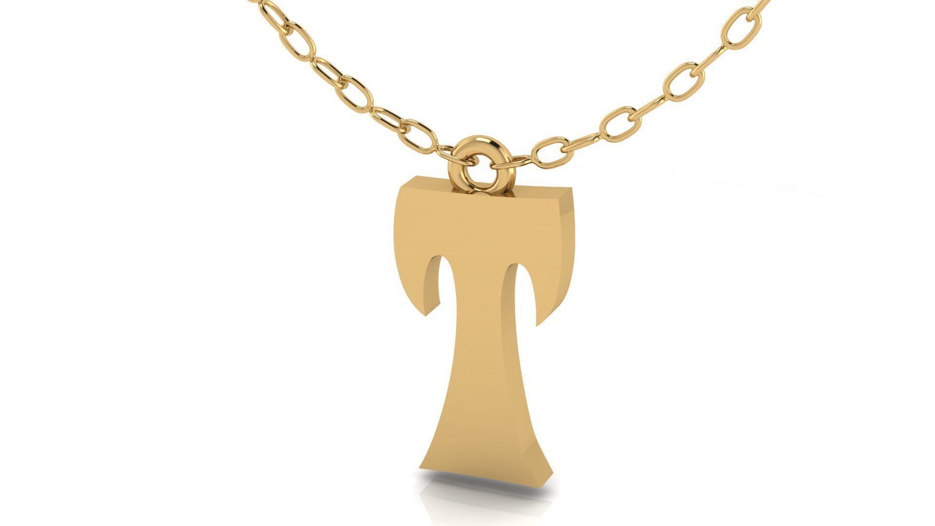 Alphabet Stylish Pendant T 3D print model_9
