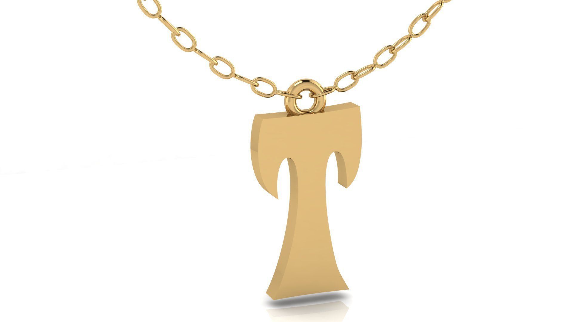 Alphabet Stylish Pendant T 3D print model_5