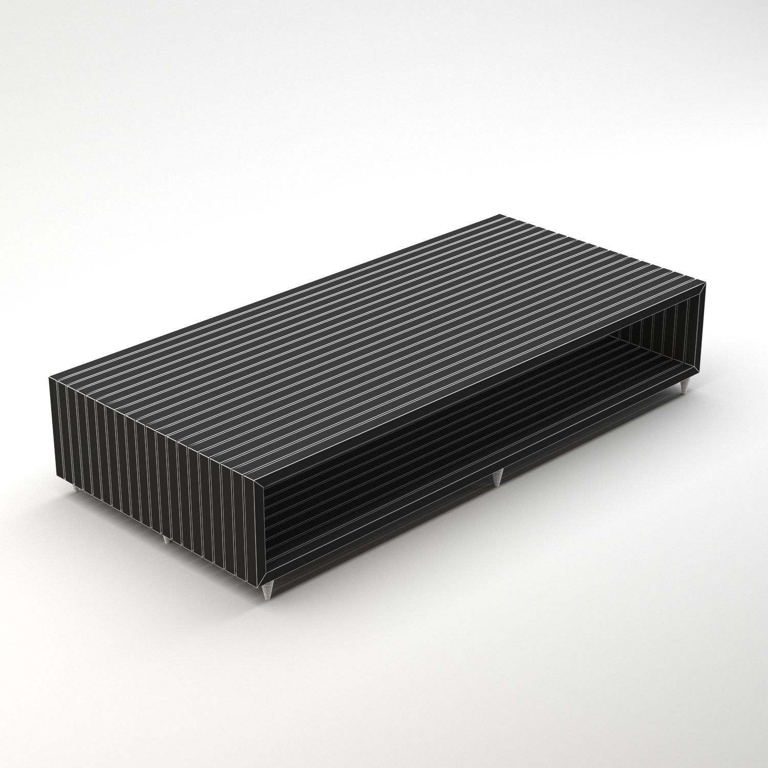 rectangle coffee table Low-poly 3D model_4