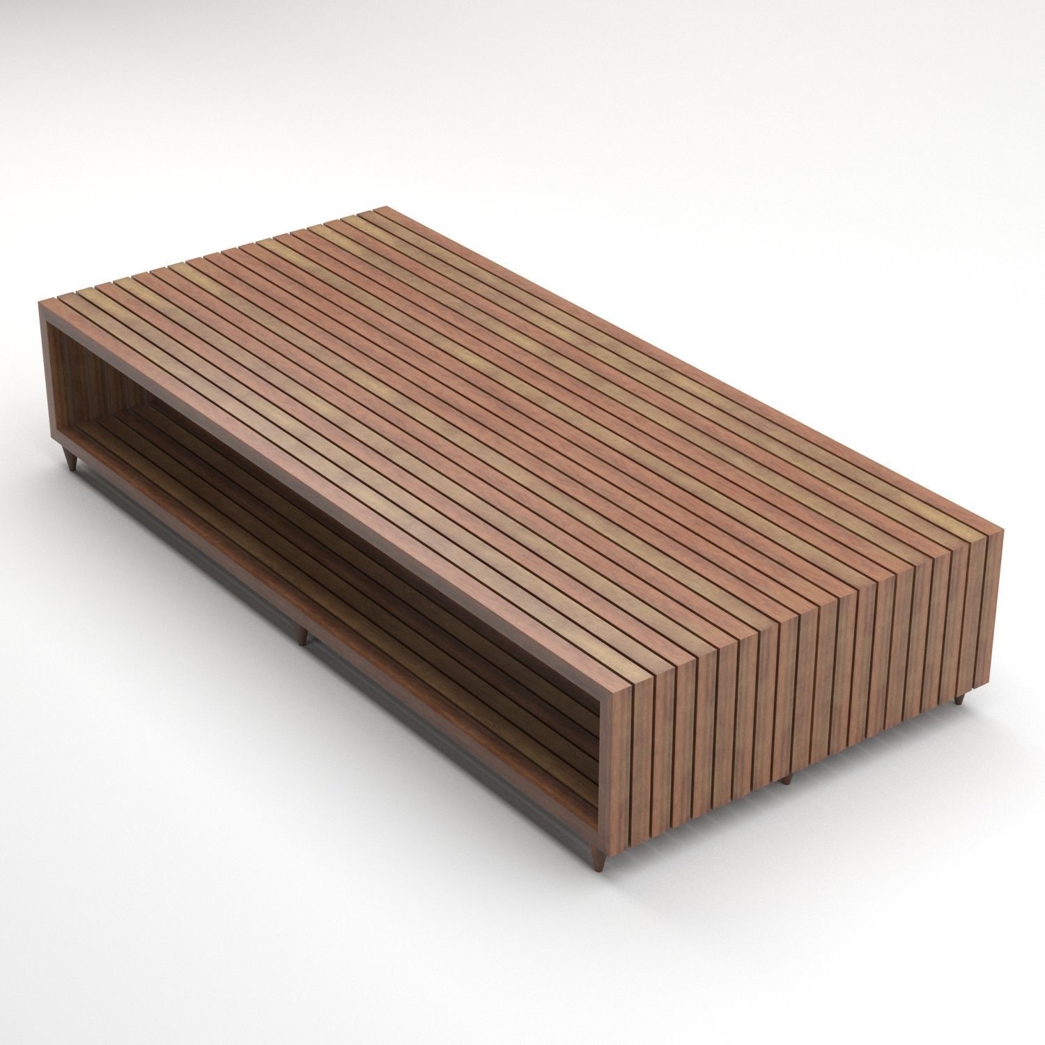 rectangle coffee table Low-poly 3D model_2