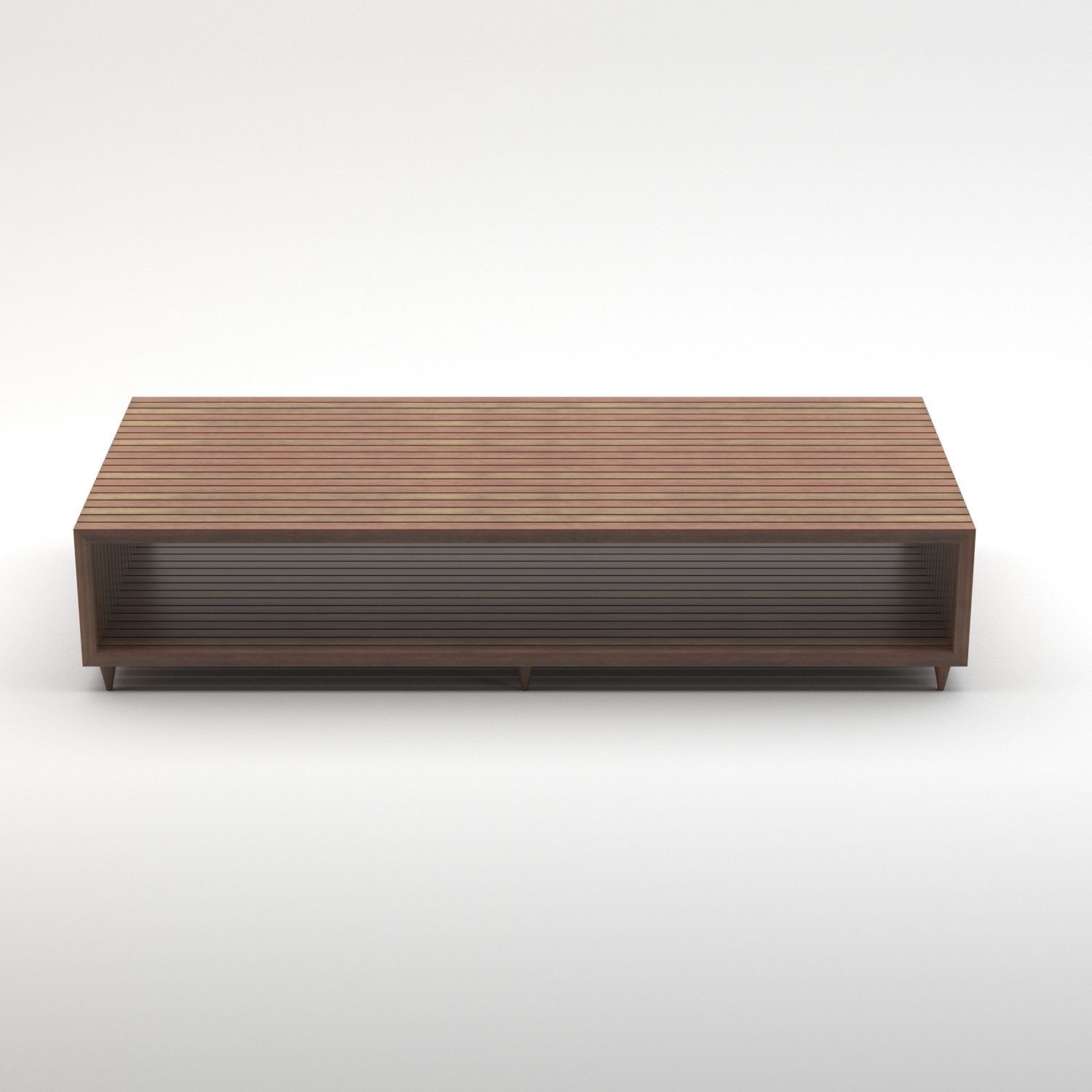rectangle coffee table Low-poly 3D model_3