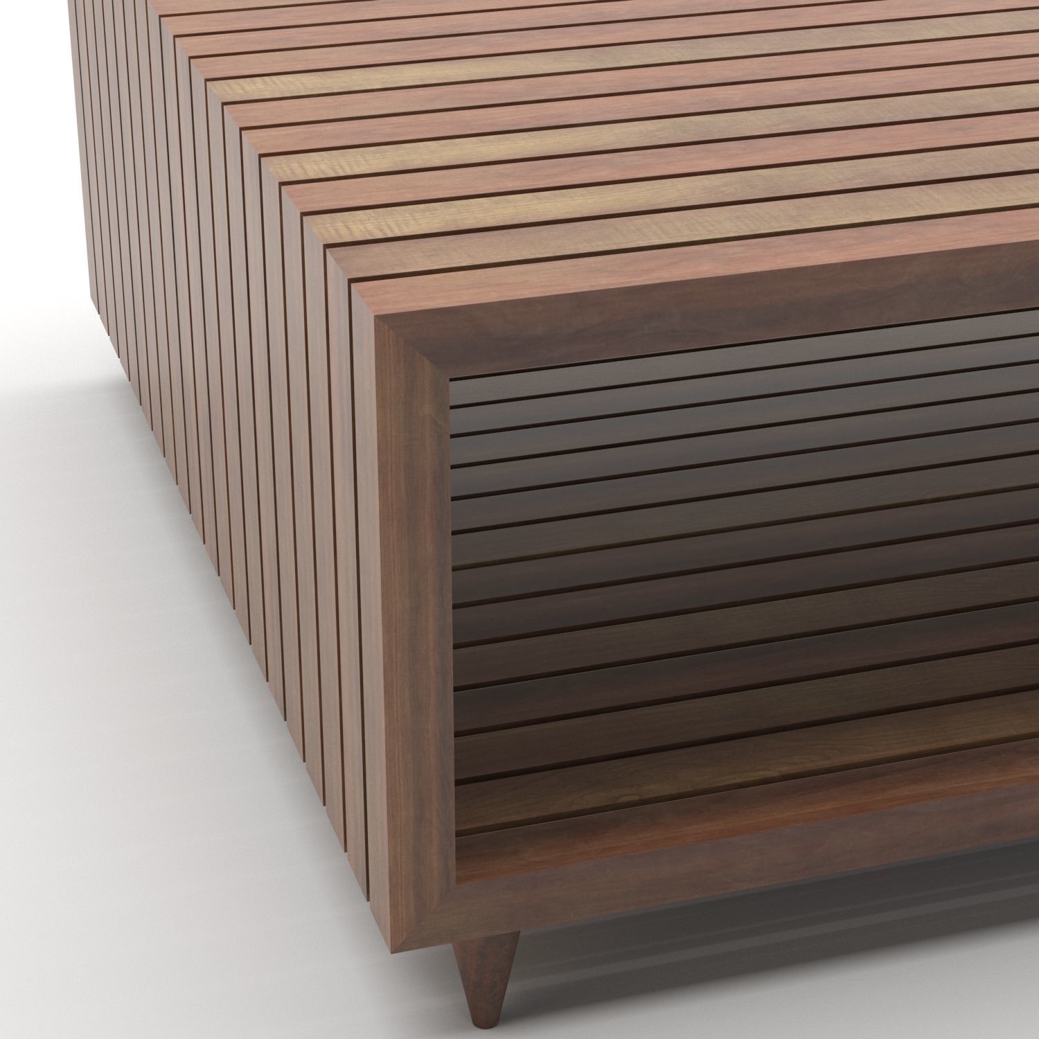 rectangle coffee table Low-poly 3D model_1