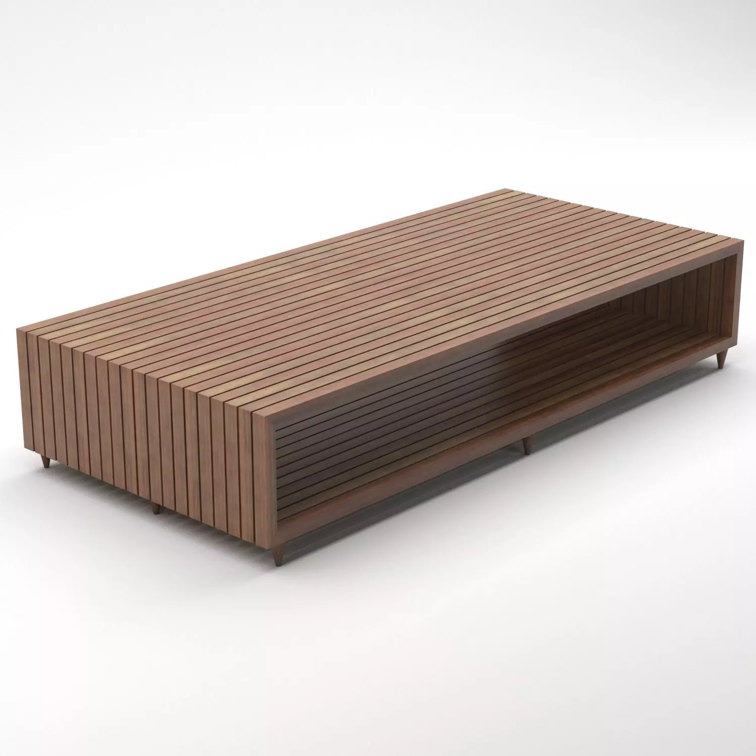 rectangle coffee table Low-poly 3D model_0
