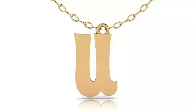 Alphabet Stylish Pendant U