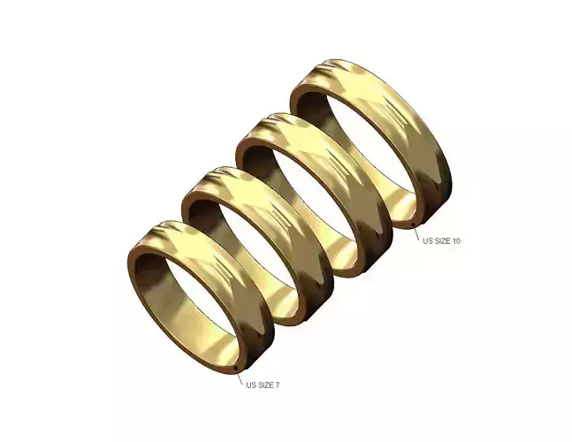 Faceted lip fashion band US sizes 7to10