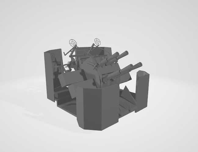 British AA Pom Pom AntiAircraft Gun 3D model 3D printable CGTrader