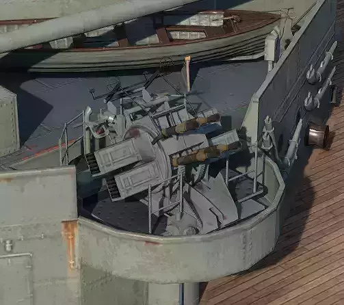 British AA Pom Pom Anti-Aircraft Gun 3D print model