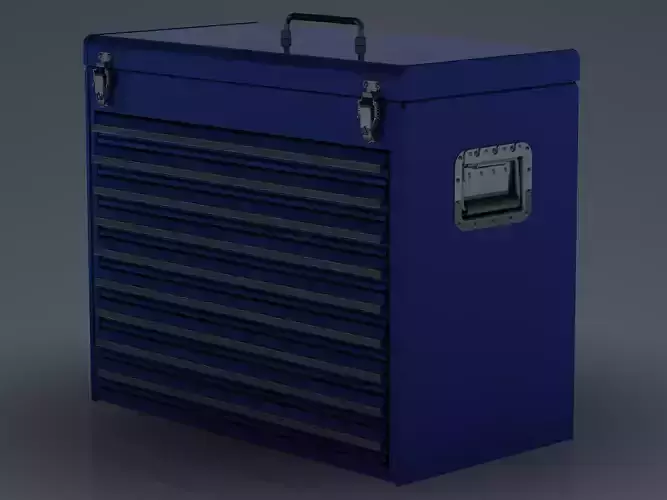 Metal Portable Tool Box with Drawers 3D model