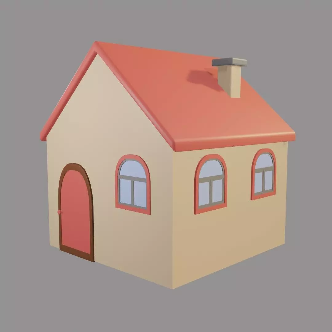 home for game  low poly 3D model_0