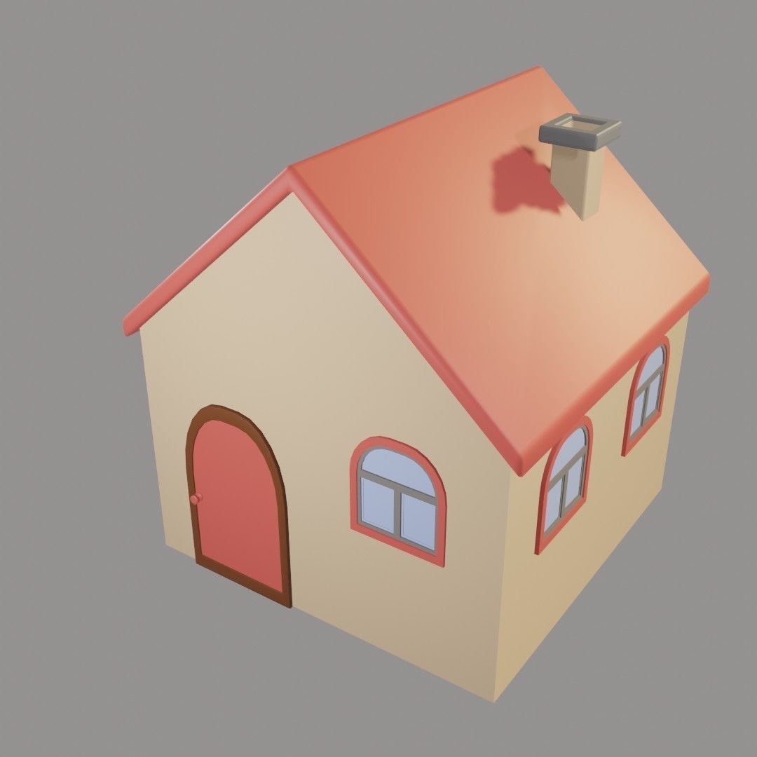home for game  low poly 3D model_1