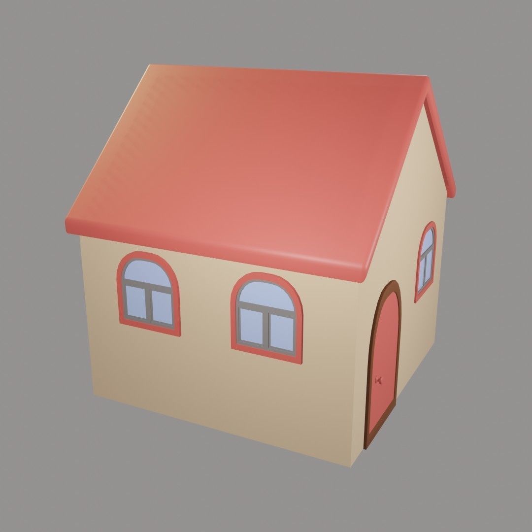 home for game  low poly 3D model_2