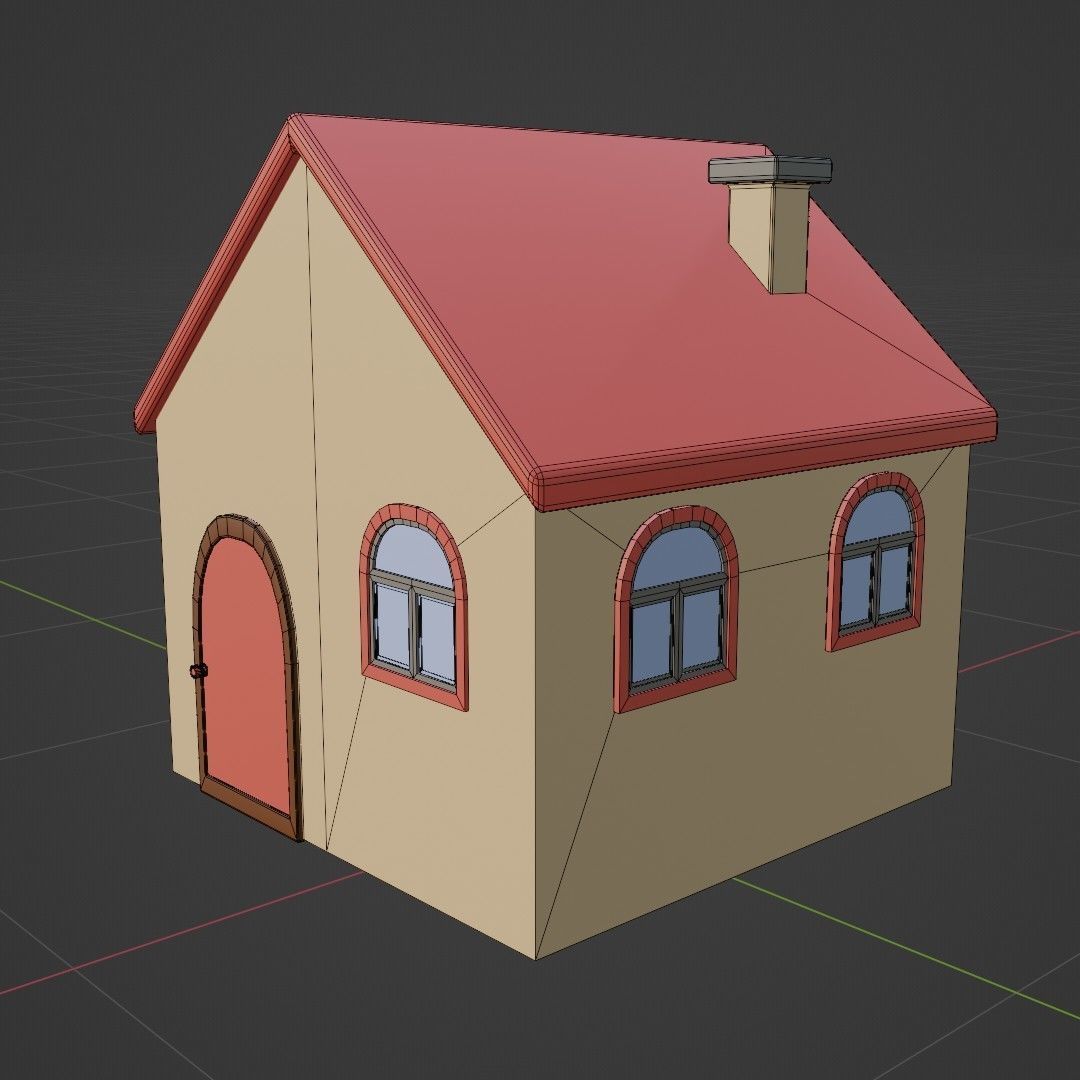 home for game  low poly 3D model_4