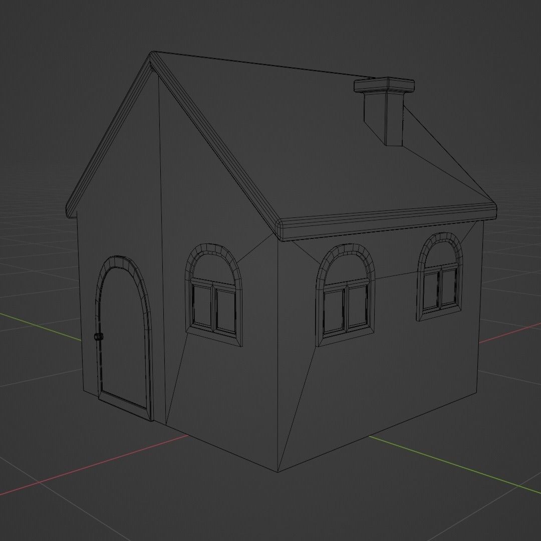 home for game  low poly 3D model_8