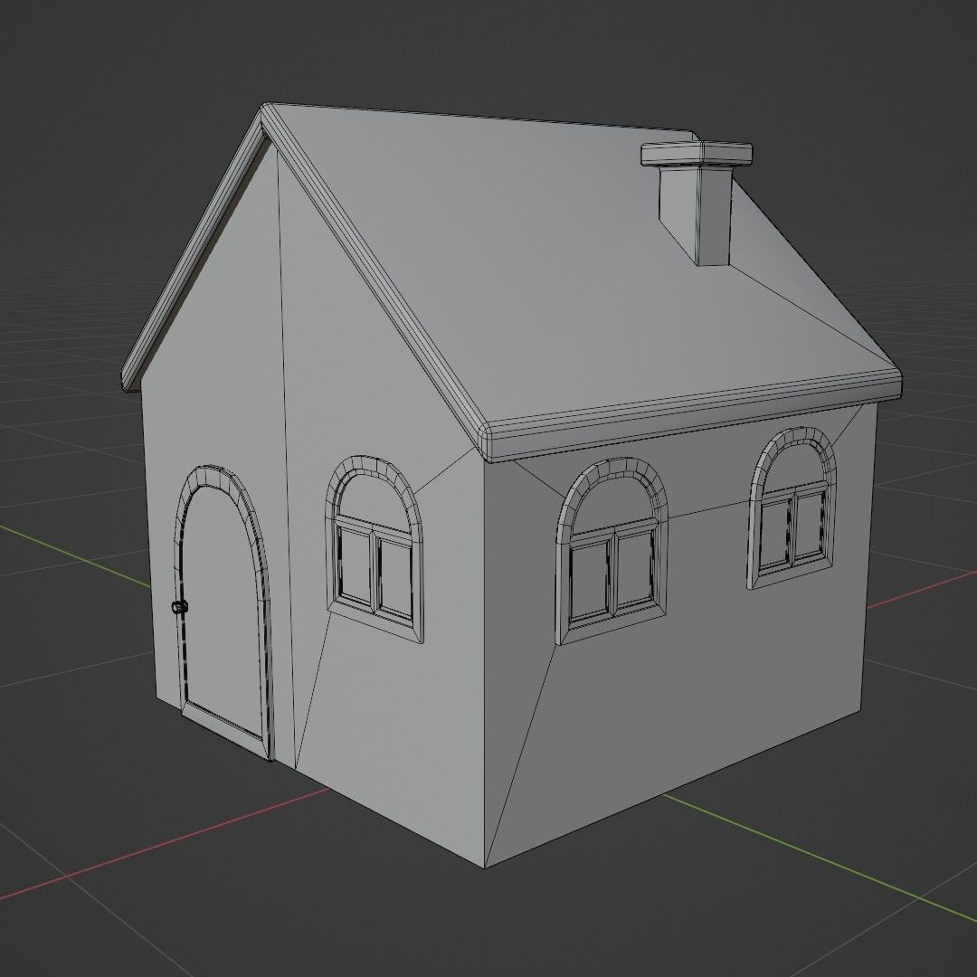 home for game  low poly 3D model_7